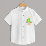 Mini Flower Pot - Customized Diwali Themed Kids Shirt - WHITE - 0 - 6 Months Old (Chest 23")