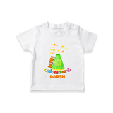 Mini புஸ்வானம் - Customized Diwali Themed T-Shirt - WHITE - 0 - 5 Months Old (Chest 17")