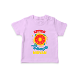 Little சங்கு  சக்கரம் - Customized Diwali Themed T-Shirt - LILAC - 0 - 5 Months Old (Chest 17")