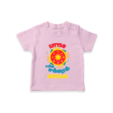 Little சங்கு  சக்கரம் - Customized Diwali Themed T-Shirt - PINK - 0 - 5 Months Old (Chest 17")