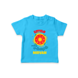 Little சங்கு  சக்கரம் - Customized Diwali Themed T-Shirt - SKY BLUE - 0 - 5 Months Old (Chest 17")