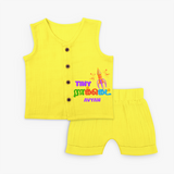 Tiny Rocket - Customized Diwali Themed Kids Jabla Set - YELLOW - 0 - 3 Months Old (Chest 9.8")