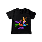 Tiny ராக்கெட் - Customized Diwali Themed T-Shirt - BLACK - 0 - 5 Months Old (Chest 17")