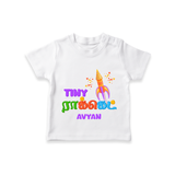 Tiny ராக்கெட் - Customized Diwali Themed T-Shirt - WHITE - 0 - 5 Months Old (Chest 17")