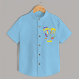 Little Pattasu - Customized Diwali Themed Kids Shirt - SKY BLUE - 0 - 6 Months Old (Chest 23")