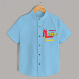 Naughty Like Bijli - Customized Diwali Themed Kids Shirt - SKY BLUE - 0 - 6 Months Old (Chest 23")