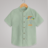 Adorable Kakarapuvvothi - Customized With Diwali Themed Kids Shirt - MINT GREEN - 0 - 6 Months Old (Chest 23")