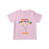 Adorable  కాకరపువ్వొత్తి - Customized Diwali Themed T-Shirt - PINK - 0 - 5 Months Old (Chest 17")