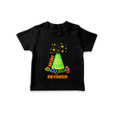 Mini   చిచ్చుబుడ - Customized Diwali Themed T-Shirt - BLACK - 0 - 5 Months Old (Chest 17")