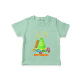 Mini   చిచ్చుబుడ - Customized Diwali Themed T-Shirt - MINT GREEN - 0 - 5 Months Old (Chest 17")