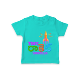 Tiny రాకెట్ - Customized Diwali Themed T-Shirt - TEAL - 0 - 5 Months Old (Chest 17")