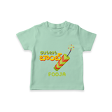 Cutest బాంబ్ - Customized Diwali Themed T-Shirt - MINT GREEN - 0 - 5 Months Old (Chest 17")