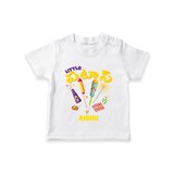 Little రాకెట్  - Customized Diwali Themed T-Shirt - WHITE - 0 - 5 Months Old (Chest 17")