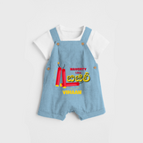 Naughty Like Bijili - Customized With Diwali Themed Kids Dungaree Set - SKY BLUE - 0 - 5 Months Old (Chest 18")