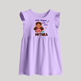 Little Deepam of the House Baby Frock | Personalized Baby Baby Frock for Diwali - LILAC - 0 - 3 Months Old (Chest 17")