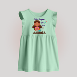 Little Deepam Diwali Baby Frock - MINT GREEN - 0 - 3 Months Old (Chest 17")