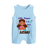 Little Deepam Diwali Button Romper - BABY BLUE - New Born (Chest 18")