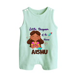 Little Deepam Diwali Button Romper - MINT GREEN - New Born (Chest 18")