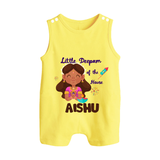 Little Deepam Diwali Button Romper - PASTEL YELLOW - New Born (Chest 18")
