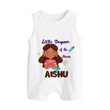 Little Deepam Diwali Button Romper - WHITE - New Born (Chest 18")