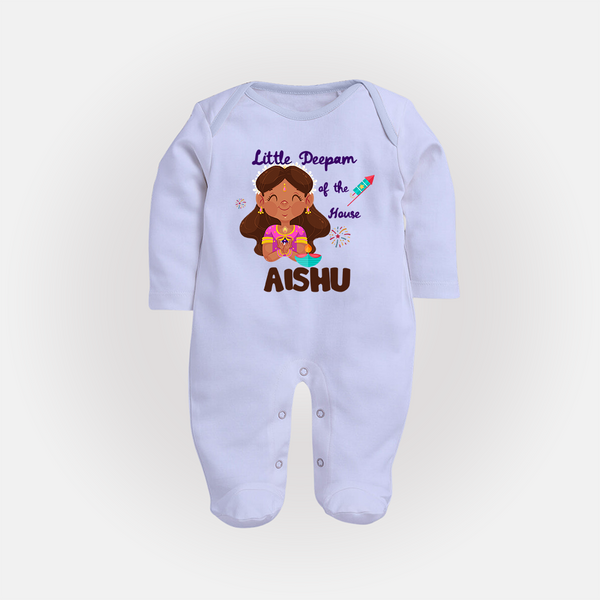 Little Deepam Diwali Full Body Suit - BABY BLUE - New Born (Chest 7.5")