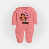 Little Deepam Diwali Full Body Suit - PEACH - New Born (Chest 7.5")