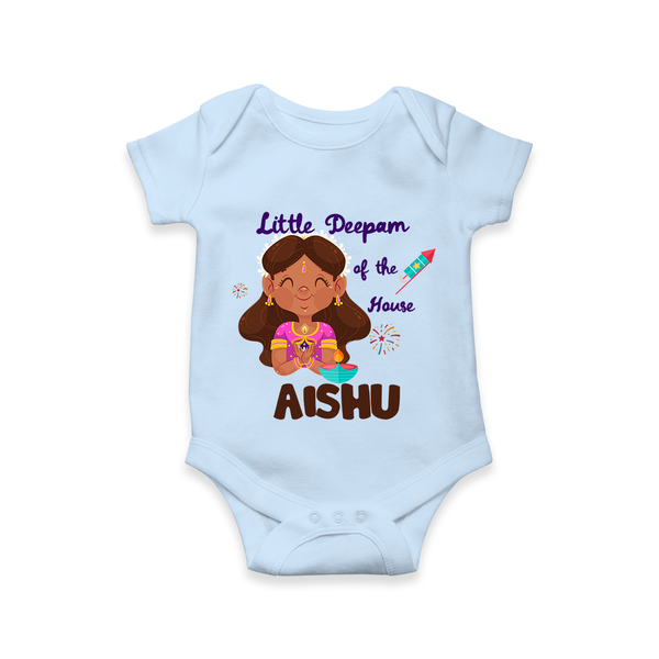 Little Deepam Diwali Romper - BABY BLUE - New Born (Chest 14")