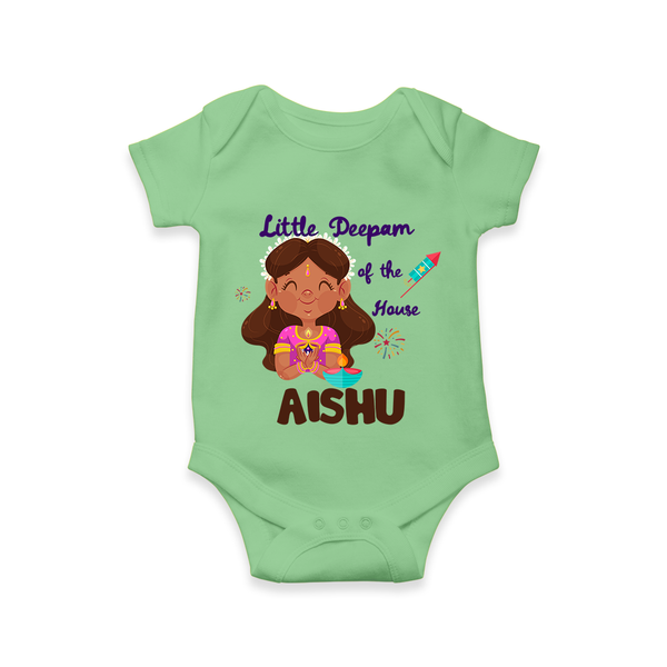 Little Deepam Diwali Romper - GREEN - New Born (Chest 14")