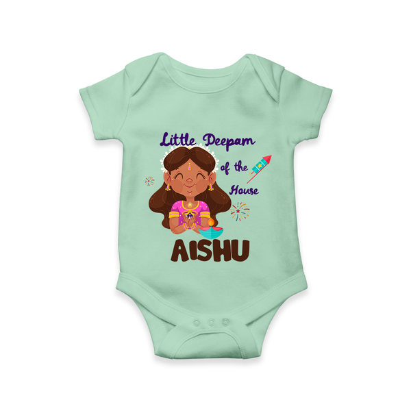 Little Deepam Diwali Romper - MINT GREEN - New Born (Chest 14")