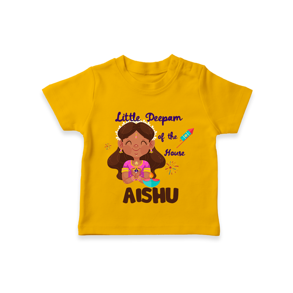 Little Deepam Diwali Tshirt - CHROME YELLOW - 0-5 Months Old (Chest 17")