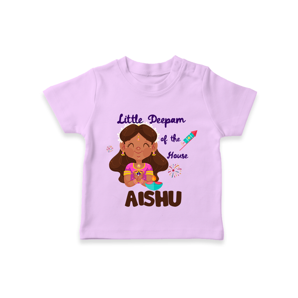 Little Deepam Diwali Tshirt - LILAC - 0-5 Months Old (Chest 17")