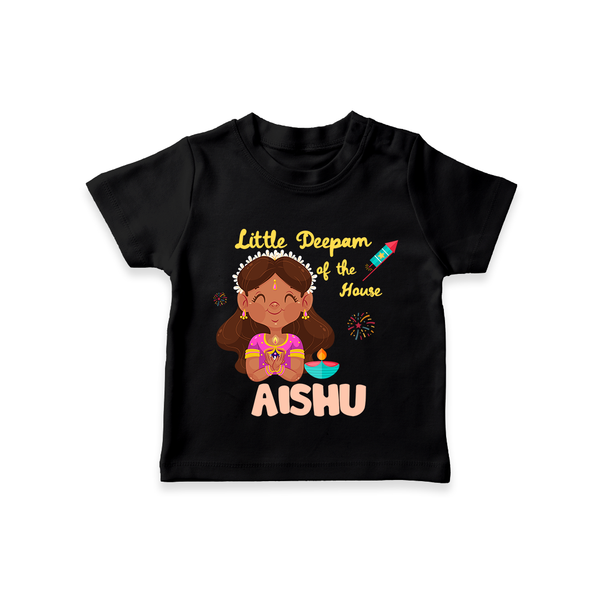 Little Deepam Diwali Tshirt - BLACK - 0-5 Months Old (Chest 17")