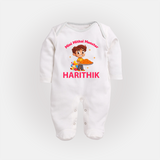 Mini Mithai Monster Full Body Suit - WHITE - New Born (Chest 7.5")