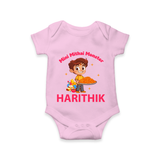 Mini Mithai Monster Romper - BABY PINK - New Born (Chest 14")
