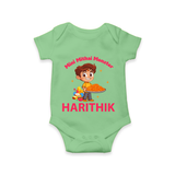 Mini Mithai Monster Romper - GREEN - New Born (Chest 14")