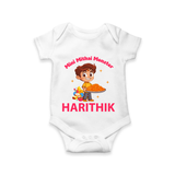 Mini Mithai Monster Romper - WHITE - New Born (Chest 14")