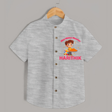Mini Mithai Monster Shirt - GREY - 0 - 6 Months Old (Chest 23")