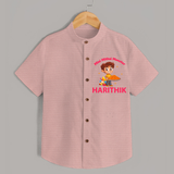 Mini Mithai Monster Shirt - PEACH - 0 - 6 Months Old (Chest 23")