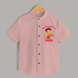 Mini Mithai Monster Shirt | Custom Baby Shirt for Festival Fun - PEACH - 0 - 6 Months Old (Chest 23")