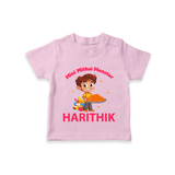 Mini Mithai Monster Tshirt - BABY PINK - 0-5 Months Old (Chest 17")