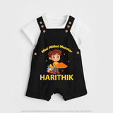 Mini Mithai Monster Dungaree - BLACK - 0 - 5 Months Old (Chest 18")