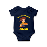 Mini Mithai Monster Romper | Custom Baby Romper for Festival Fun - NAVY BLUE - New Born (Chest 14")