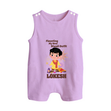 Flaunting My New Diwali Outfit Romper Suit | Personalized Baby Festival Romper Suit - LILAC - 0 - 5 Months Old (Chest 18")