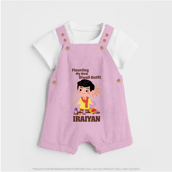 Diwali Outfit Star Dungaree - BABY PINK - 0 - 5 Months Old (Chest 18")