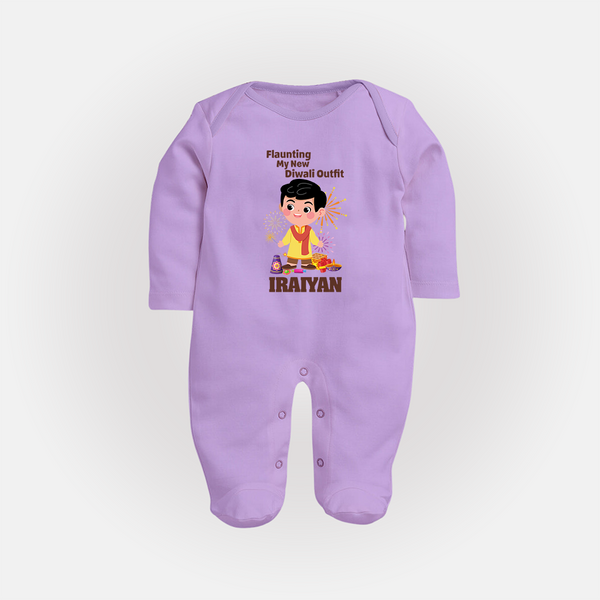 Diwali Outfit Star Full Body Suit - LILAC - New Born (Chest 7.5")