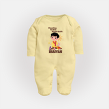 Diwali Outfit Star Full Body Suit - PASTEL YELLOW - New Born (Chest 7.5")