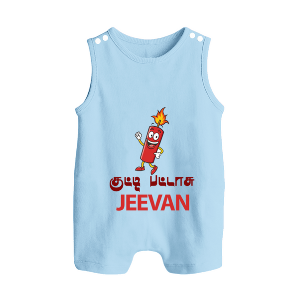 Kutty Pattasu Button Romper - BABY BLUE - New Born (Chest 18")