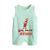 Kutty Pattasu Button Romper - MINT GREEN - New Born (Chest 18")