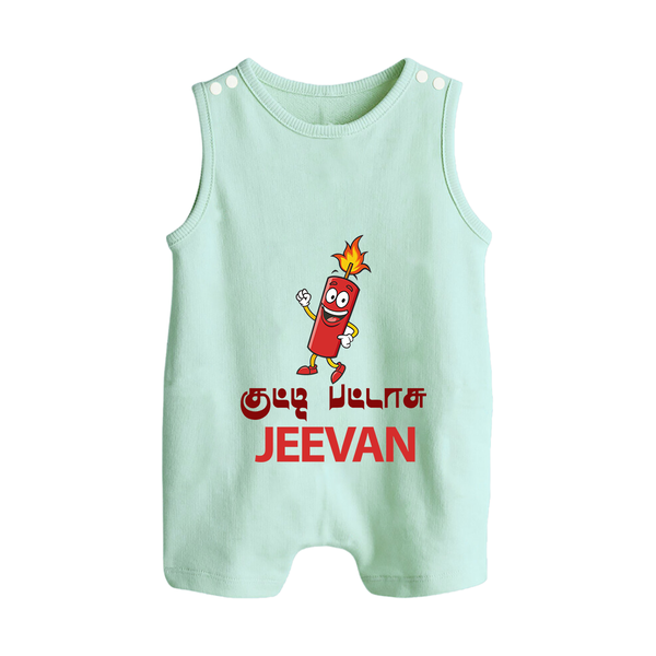 Kutty Pattasu Button Romper - MINT GREEN - New Born (Chest 18")