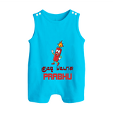 Kutty Pattas Romper Suit | Custom Baby Romper Suit for Diwali Celebration - SKY BLUE - 0 - 5 Months Old (Chest 18")